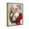 Stupell Industries Jolly Shh Santa Claus Gift Sack Framed Floater Canvas Wall Art